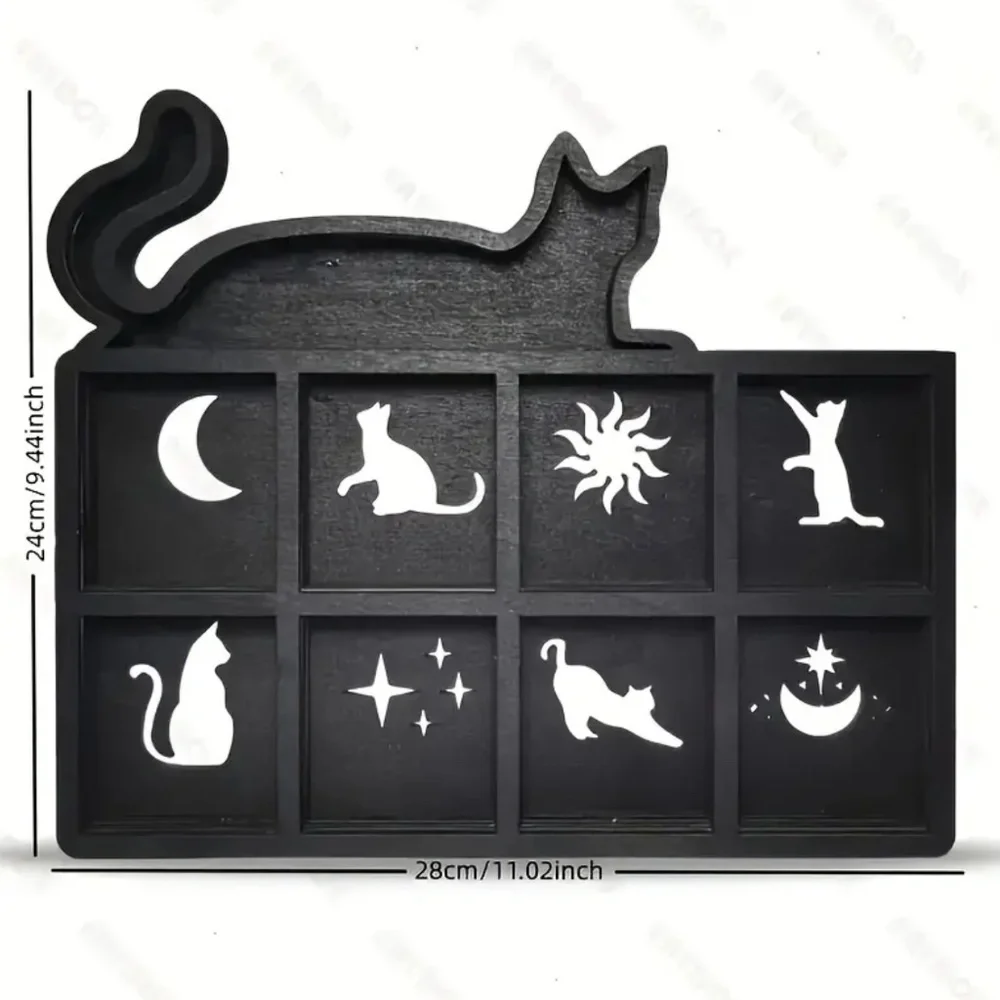 🎉HOST PICK🎉NEW! Black Crystal and Gemstone Display Shelf Organizer with a Cat!